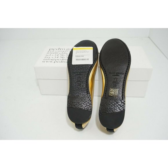Pedro Garcia Anne Gold Mirror Kid Leather Women's Slip On Flats 36 US 6 M $460 - Picture 10 of 12